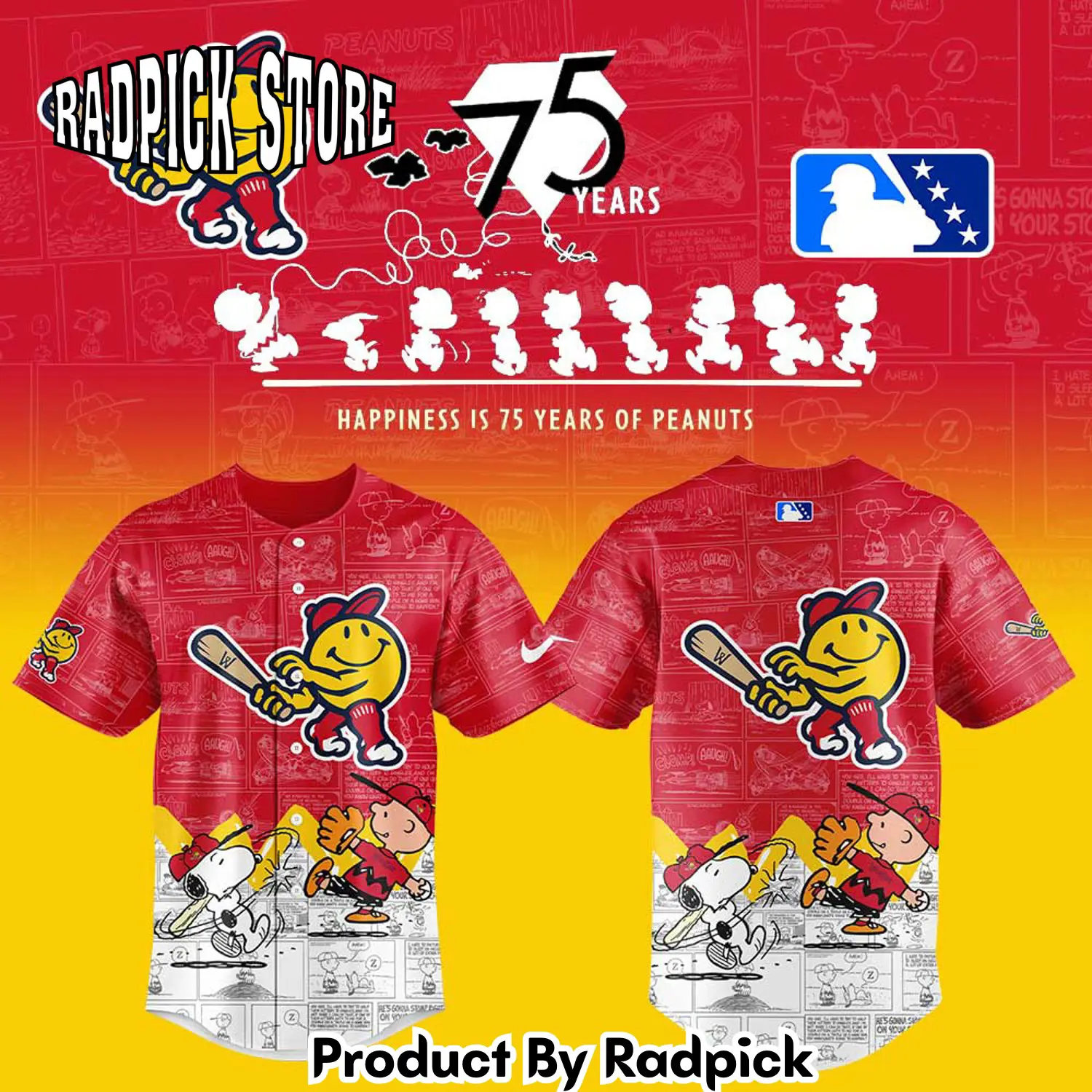 Radpick worcester red sox 75th anniversary of peanuts baseball jersey rp1277